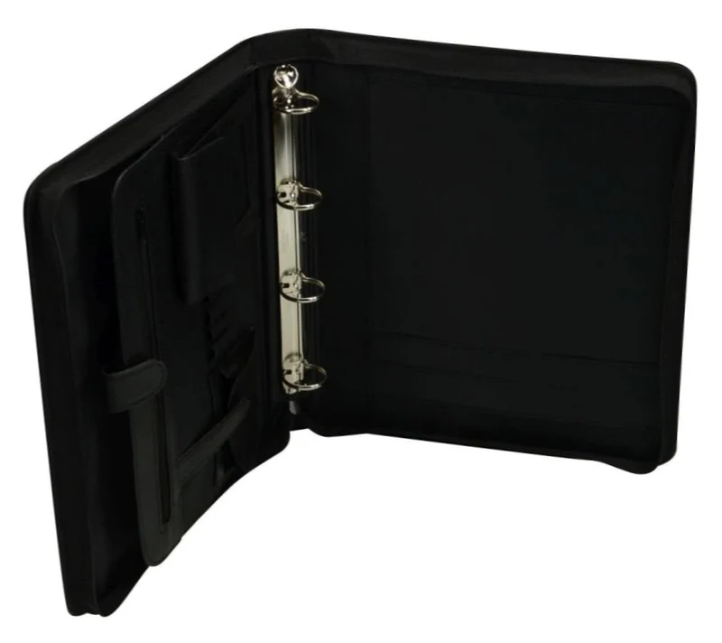 ALASSIO 30025 Tagungsmappe A4 Arezzo, Ringbuchmappe 36 × 30 × 6 cm, Schwarz