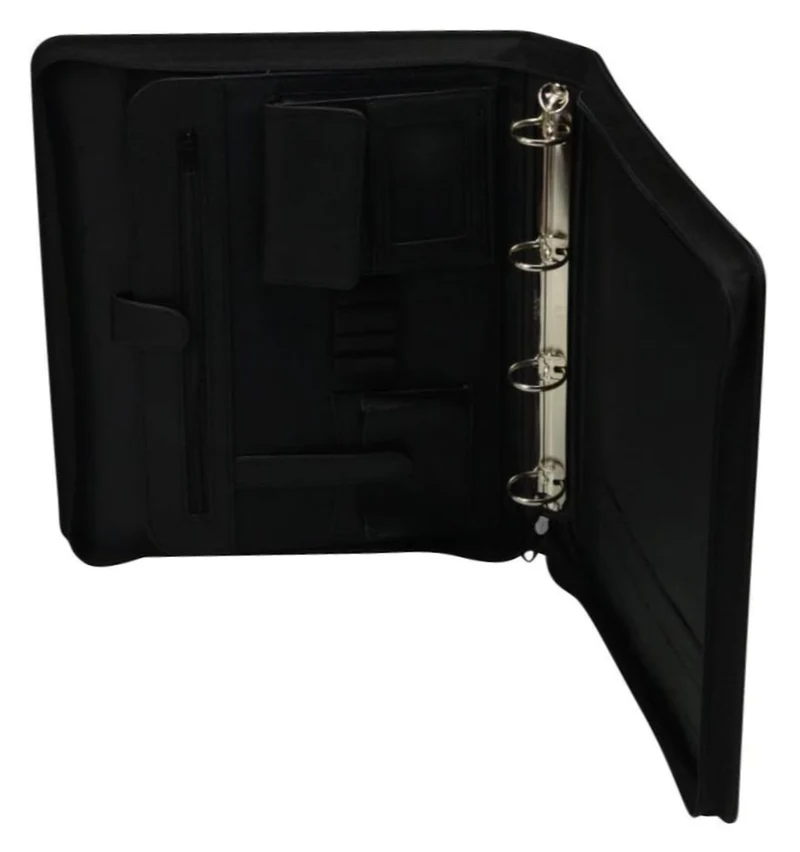 ALASSIO 30025 Tagungsmappe A4 Arezzo, Ringbuchmappe 36 × 30 × 6 cm, Schwarz