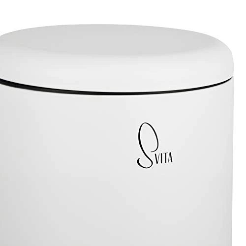 SVITA T30 Mülleimer Weiß Treteimer Abfalleimer 30 Liter inkl. Inneneimer rund Küchen-Hilfe