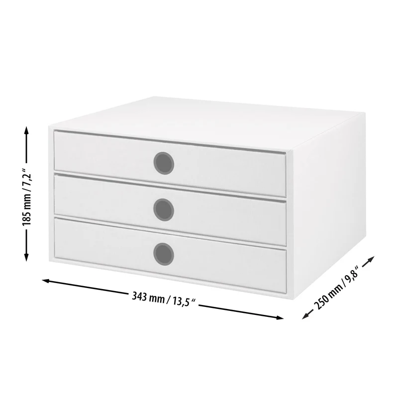 Rössler SOHO 3er Schubladenbox A4 aus Papier | Büro Organizer Schreibtisch| Schubladen Organizer Büro Zubehör & Bürobedarf | Schreibtisch Organizer Box | 34 x 25 x 19 cm | 1 Stück | Farbe: Mint