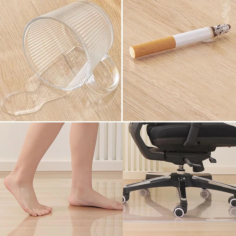 Bodenschutzmatte Transparent Bürostuhl 50x50cm 60x80cm 80x100cm 90x140cm 120 X 180cm PVC Bodenschutzmatte Bodenmatte Rutschfest Kratzfeste Stuhlunterlage 1.5mm Dick Bürostuhl Unterlage ( Size : 30x70c
