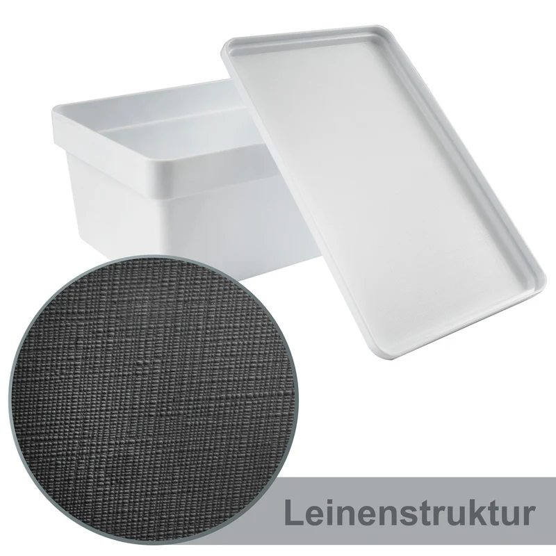 Ordnungsbox mit Deckel - stapelbar - weiß - DINA5 Format - 12 cm hoch - 3,6 Liter 17x25x12 cm - Ordnungskorb