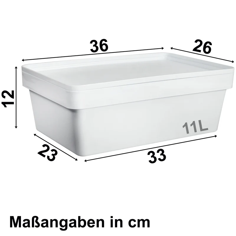 Ordnungsbox mit Deckel - stapelbar - DINA4-Format - 12 cm hoch 36,5x26x12 cm - 11 Liter - Ordnungskorb