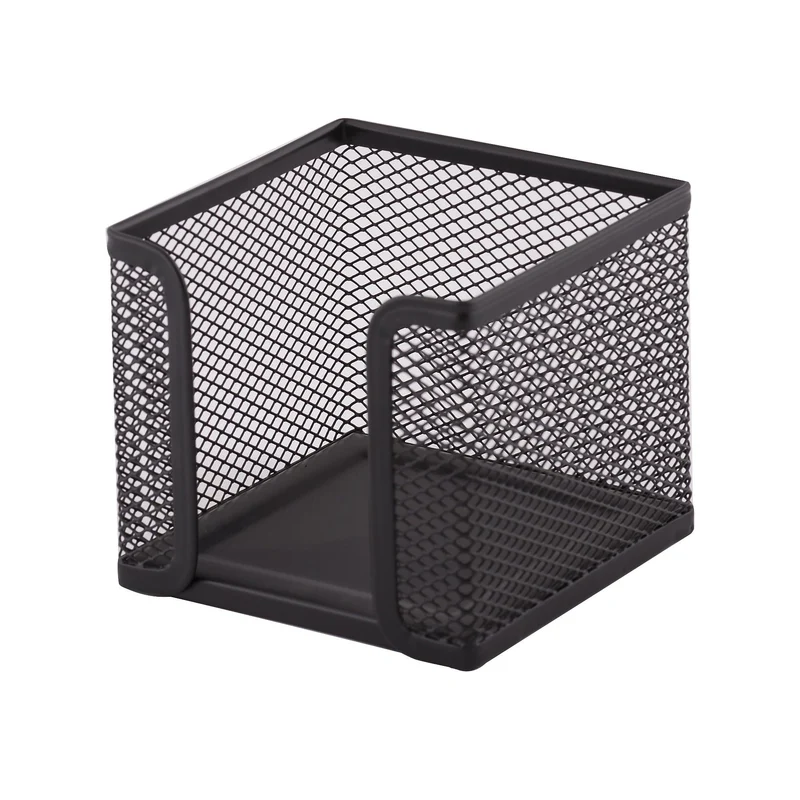 D.RECT KOMO Notizzettelbox – Praktischer Metall-Halter für Zettel – Schreibtisch-Organizer aus robustem Gitter, Schwarz