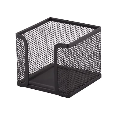 D.RECT KOMO Notizzettelbox – Praktischer Metall-Halter für Zettel – Schreibtisch-Organizer aus robustem Gitter, Schwarz