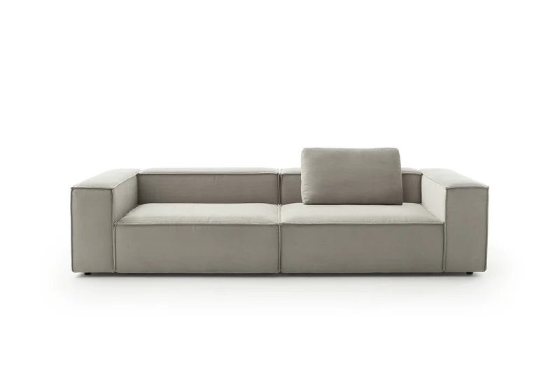 KAWOLA Sofa CARMO 3-Sitzer Feincord grau