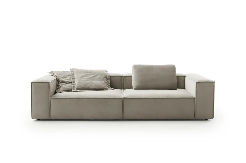 KAWOLA Sofa CARMO 3-Sitzer Feincord grau