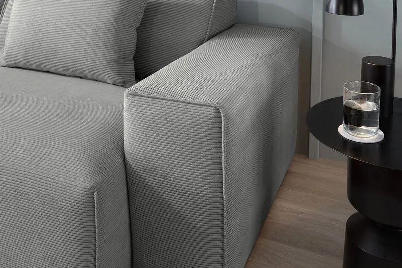 KAWOLA Sofa RANI 3-Sitzer Feincord grau