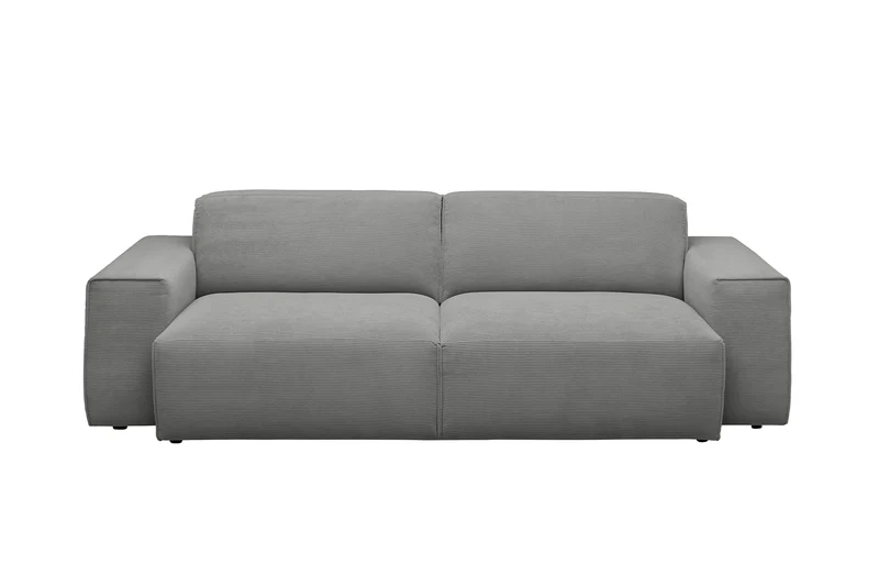 KAWOLA Sofa RANI 3-Sitzer Feincord grau
