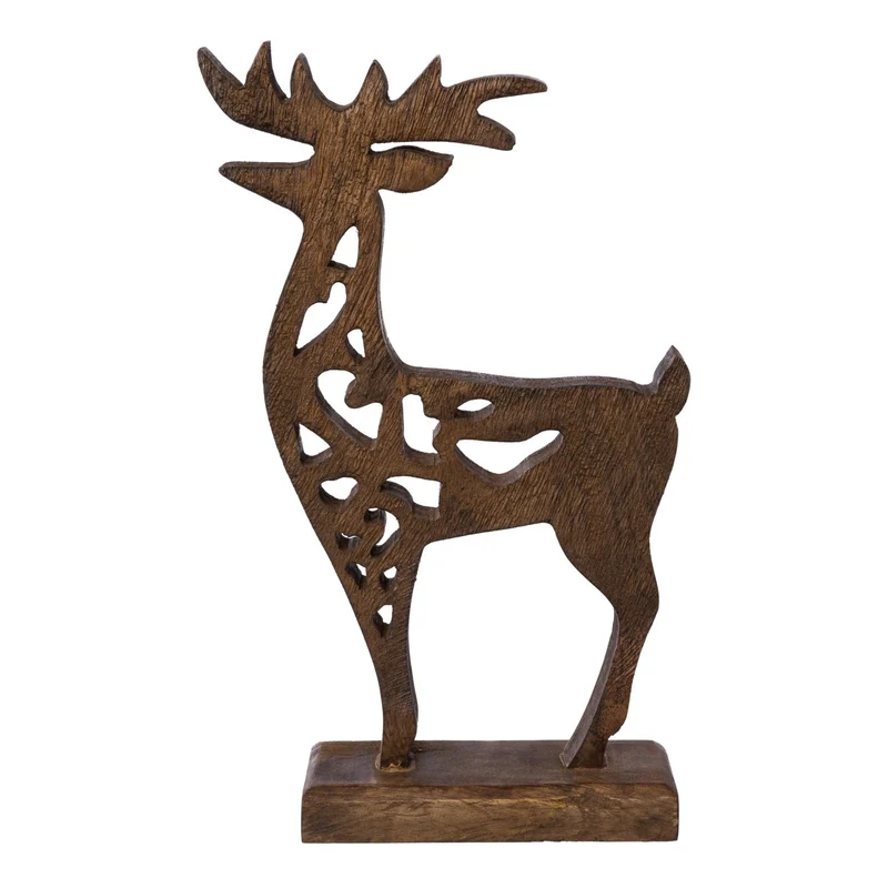 Hirsch auf Holzbase 20cm