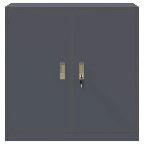 Aufbewahrungsschrank Anthrazit aus Stahl 90 x 40 x 90 cm, abschließbar, vielseitiger Büroschrank mit viel Stauraum für Ordner, Dokumente, Archivierung und Büroorganisation