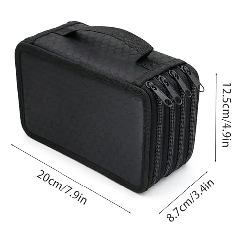 Federmäppchen Große 72 Slots Federmappe für Schule Studenten, Arbeit, Office Pen Organizer Holder Schulmaterial (Schwarz)