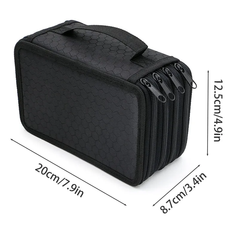 Federmäppchen Große 72 Slots Federmappe für Schule Studenten, Arbeit, Office Pen Organizer Holder Schulmaterial (Schwarz)
