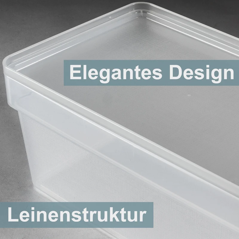 Ordnungsbox mit Deckel - stapelbar - milchig-transparent - DINA5 Format - 12 cm hoch 17x25x12 cm - 3,6 Liter - Ordnungskorb