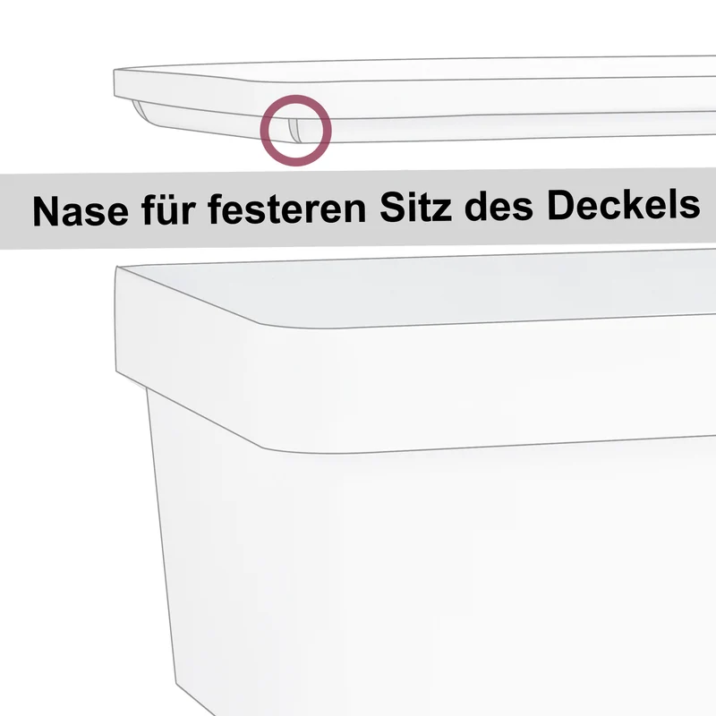 Ordnungsbox mit Deckel - stapelbar - milchig-transparent - Schuhbox - 14,5 cm hoch 21,5x36x14,5 cm - 9 Liter - Ordnungskorb