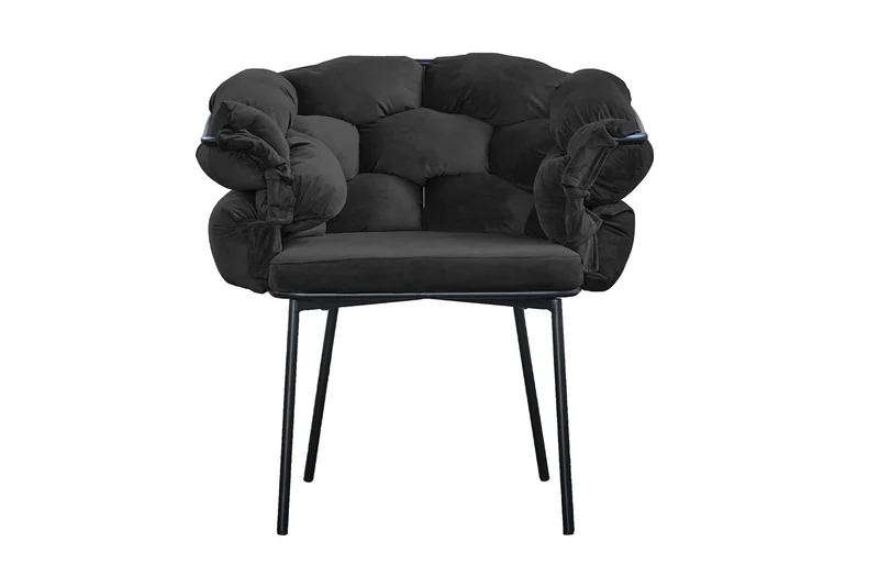 B-Ware KAWOLA Stuhl MONTY Designstuhl Velvet schwarz
