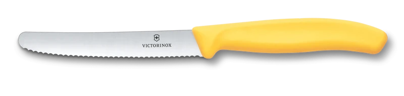 Victorinox Swiss Classic, Tomaten & Tafelmesser, 11cm, Wellen, gelb