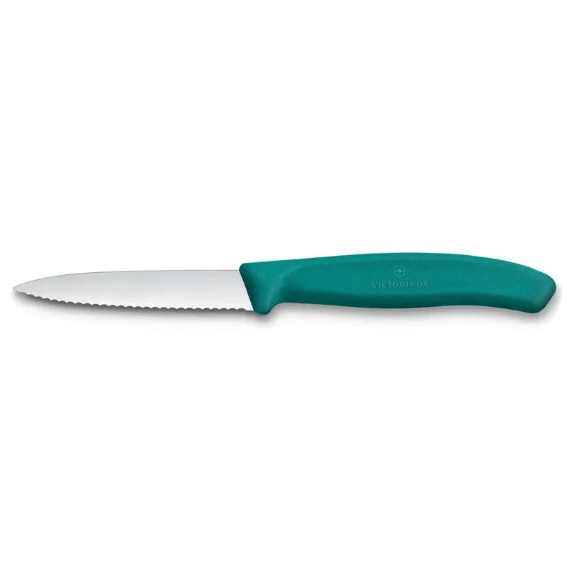 Victorinox, Swiss Classic, Gemüsemesser, 8cm, Wellen, Mittelspitz, grün