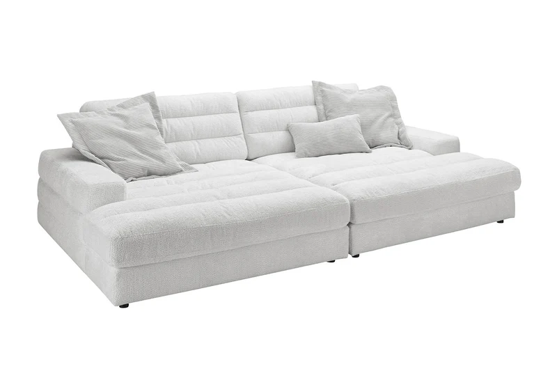 KAWOLA Big Sofa LANA Stoff hellgrau