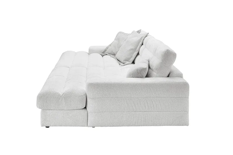 KAWOLA Big Sofa LANA Stoff hellgrau