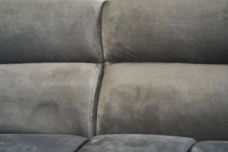 KAWOLA Big Sofa NERLA Stoff Velvet Silber