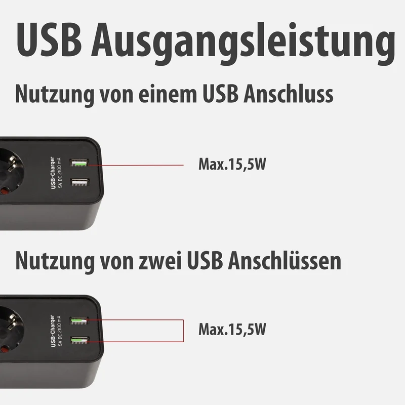 Brennenstuhl Ecolor Steckdosenleiste 4-Fach mit USB-Ladebuchse
