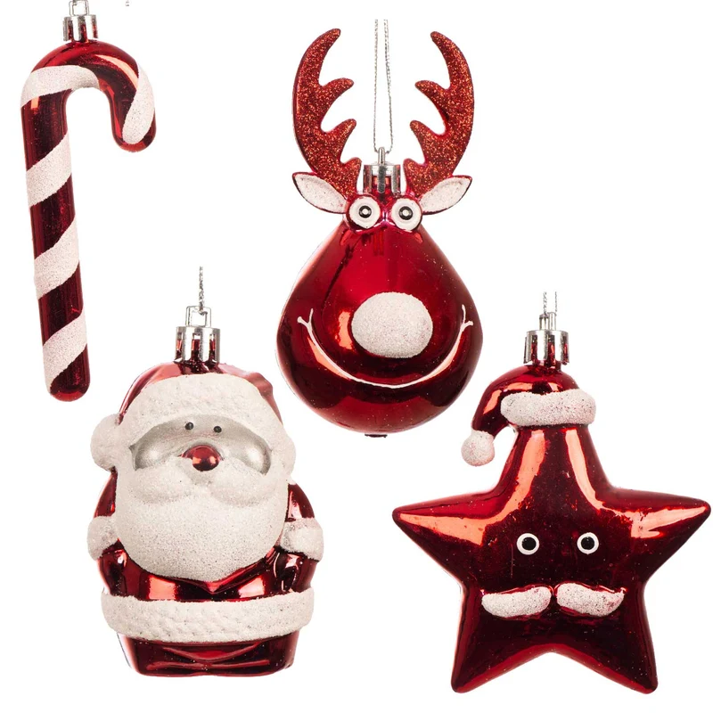 Deko Weihnachtsbaum 60cm Grün Rot geschmückt Sockel Tannenbaum Tisch Dekoration