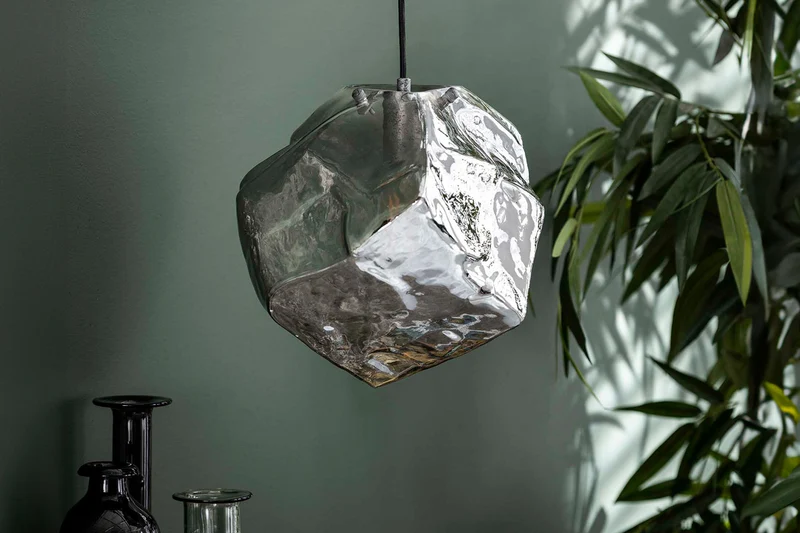 KAWOLA Hängeleuchte EDESSA Hängelampe 1-flammig Glas silber