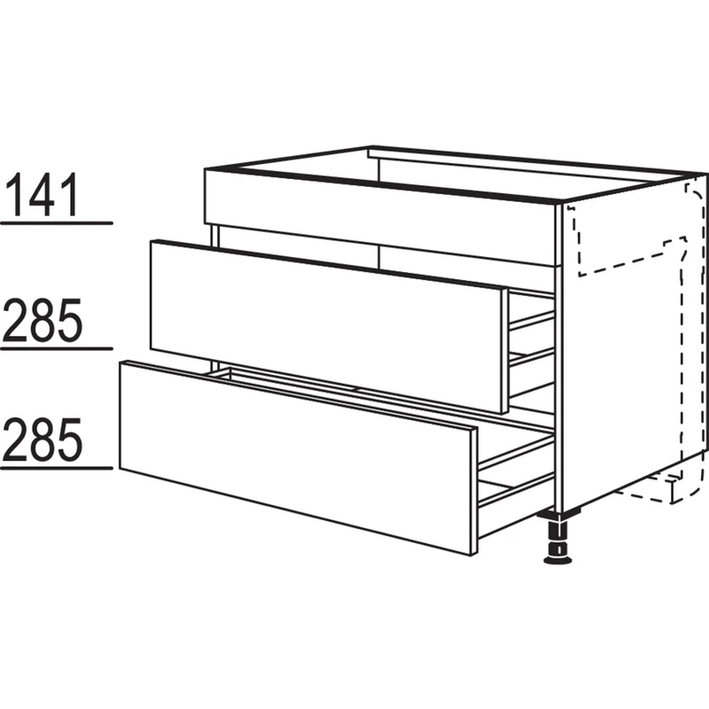 nobilia Kochstellenschrank für Kochfeldabzug KM2A120 120 cm
