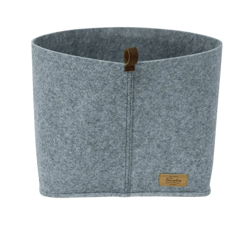 WENKO Filz-Korb Feli M, Box für mehr Ordnung und System in Schubladen und Regalen, in skandinavischem Design, für Küche, Diele oder Bad, gefertigt aus 100% Polyester, 24 x 16 x 16 cm, Grau