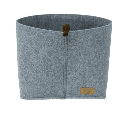 WENKO Filz-Korb Feli M, Box für mehr Ordnung und System in Schubladen und Regalen, in skandinavischem Design, für Küche, Diele oder Bad, gefertigt aus 100% Polyester, 24 x 16 x 16 cm, Grau