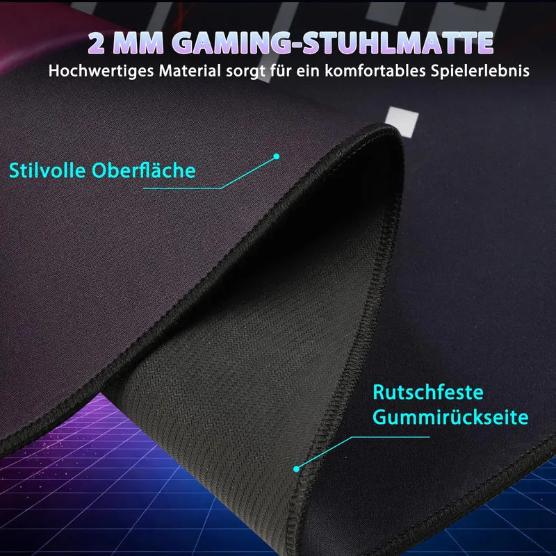Capslpad Gaming Bodenschutzmatte 120x120cm rutschfest Teppich Bürostuhl Unterlage Schreibtischstuhl für Hartholzboden stuhlmatten Stuhlunterlage für Spielzimmer Home Office Laminat Fliesen