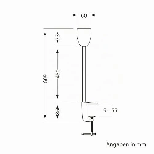 ledscom.de GU10 Klemmleuchte KLUK mit Schwanenhals, schwarz inkl. GU10, warm-weiß, 6,826W 630lm