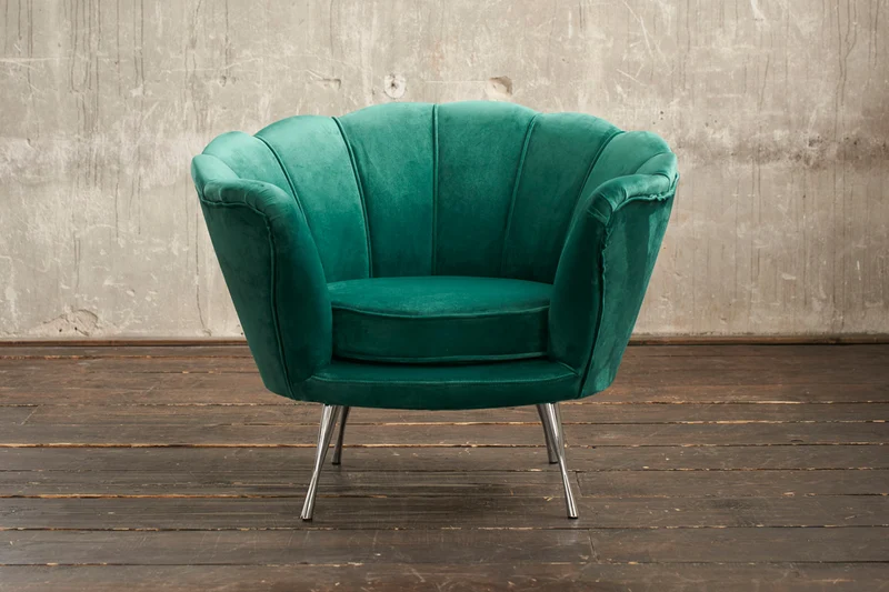 B-Ware KAWOLA Sessel NARLA Polstersessel Velvet grün