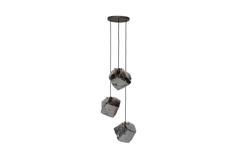 KAWOLA Pendelleuchte EDESSA Hängelampe 3-flammig Glas silber