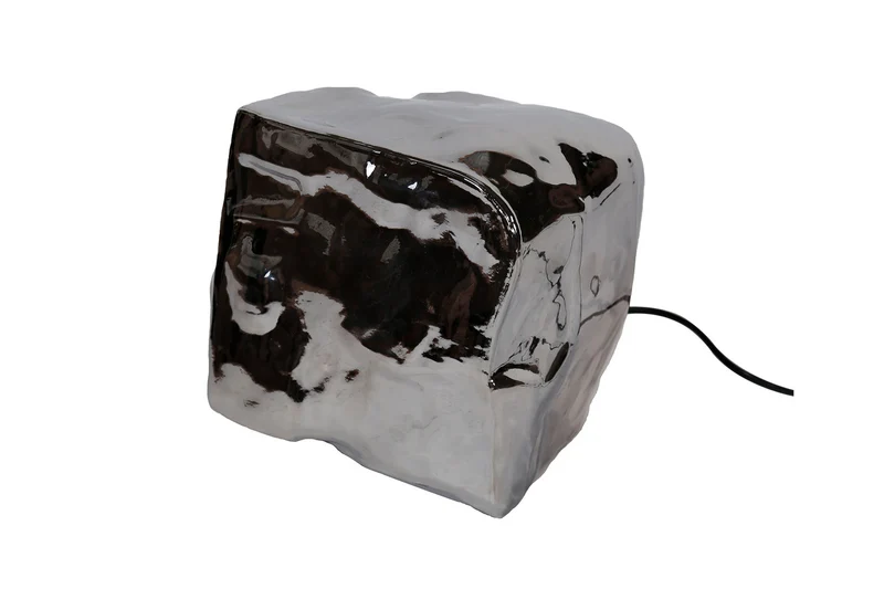 KAWOLA Tischleuchte EDESSA Tischlampe Glas silber