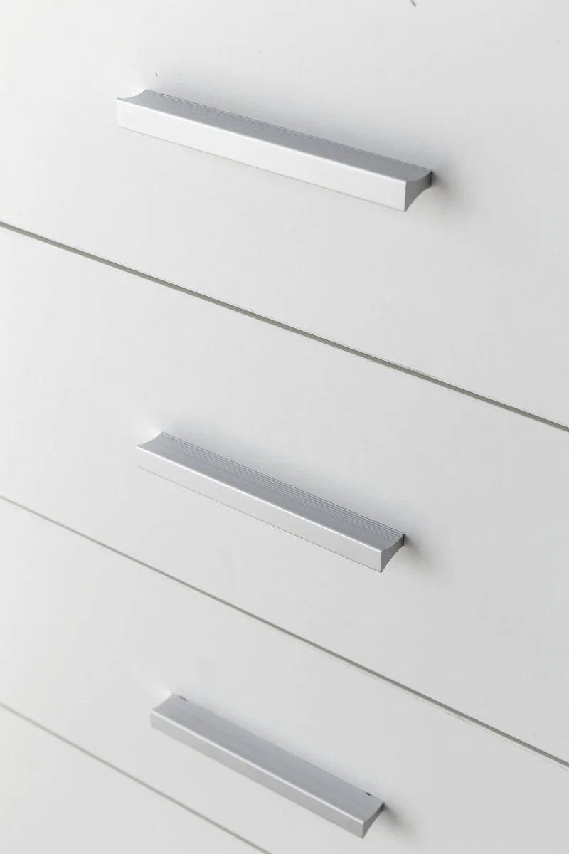 Rollcontainer WL5.748 40 x 70,5 x 33 cm Weiß | Schreibtisch-Container Rollschrank 4 Schubladen | Moderner Schubladencontainer mit Rollen | Standcontainer Bürocontainer