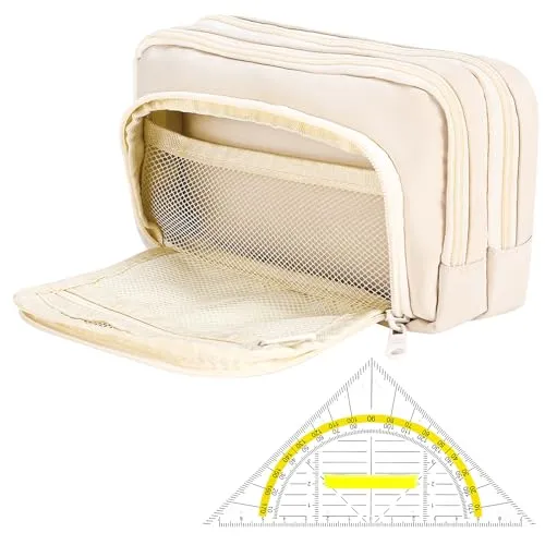 Großkapazität Federmäppchen Aus Oxford Gewebe Beige