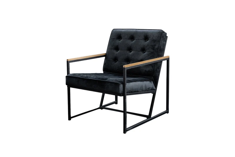 KAWOLA Sessel ARLY Polstersessel Bezug Velvet schwarz