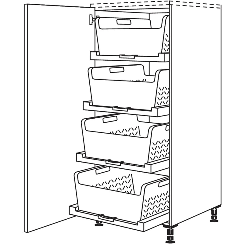 nobilia Highboard mit Wäschekorb-Tablar Laundry-Area HWTABF60 60 cm