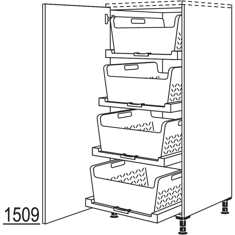 nobilia Highboard mit Wäschekorb-Tablar Laundry-Area HWTABF60 60 cm