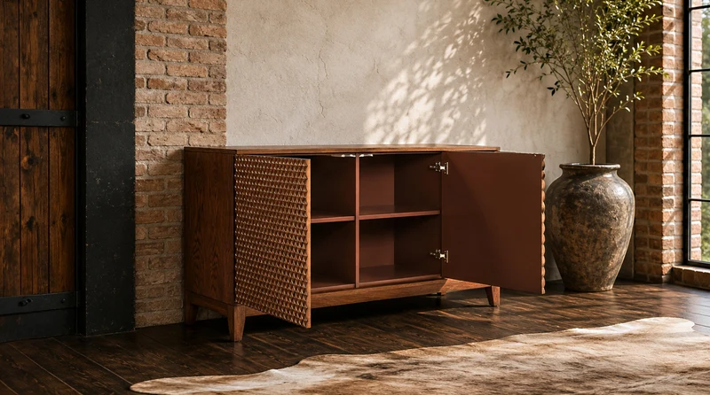 KAWOLA Sideboard COPAS 3 Türen Eiche furniert braun