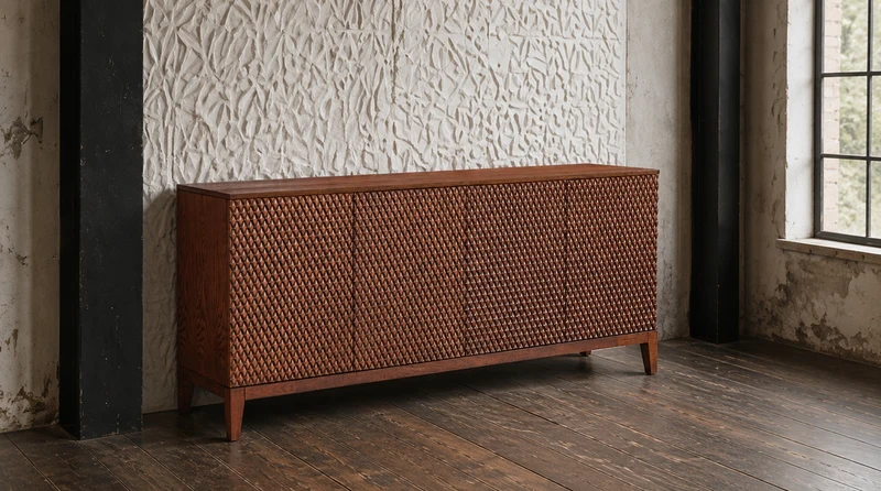 KAWOLA Sideboard COPAS 4 Türen Eiche furniert braun