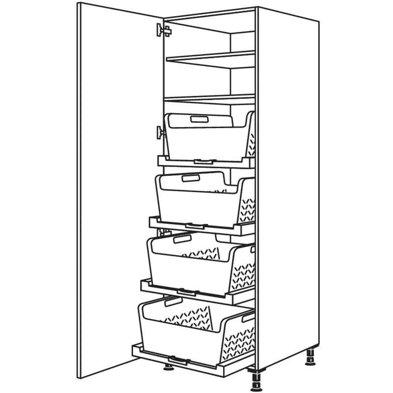 nobilia Hochschrank mit Wäschekorb-Tablar Laundry-Area HWTABF60-1 60 cm