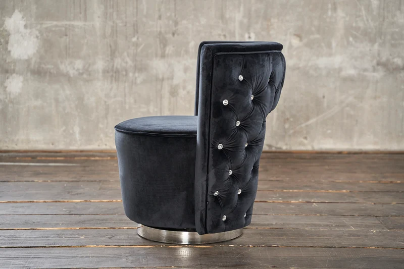 KAWOLA Sessel SENSO Stoff Velvet schwarz