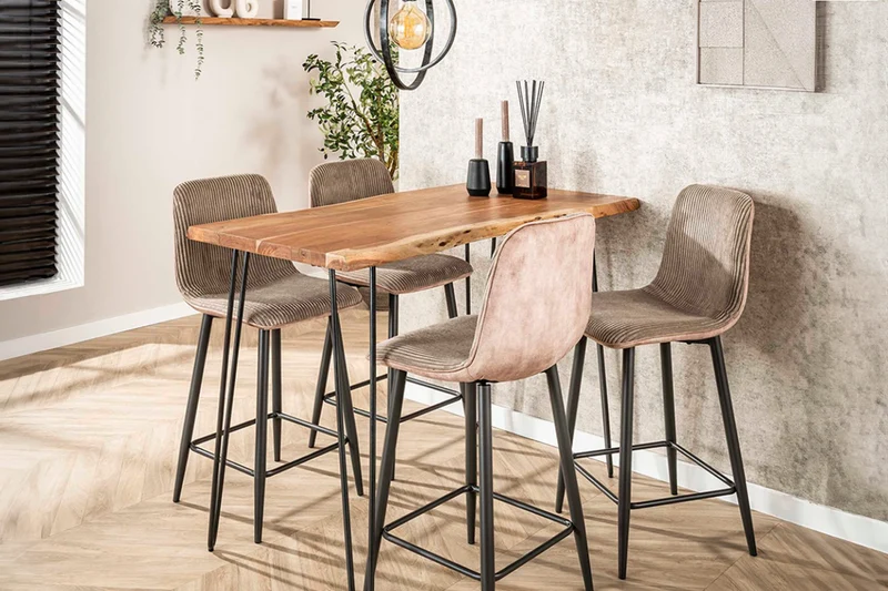 KAWOLA Bartisch ERGEA Stehtisch Baumkante Akazie massiv natur 130x70 cm
