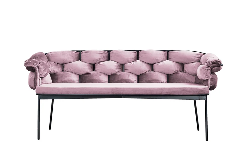 KAWOLA Bank MONTY Sitzbank 240cm Velvet rosa