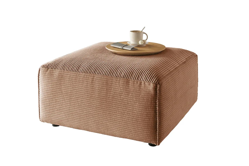 KAWOLA Hocker RANI Polsterhocker Cord rost