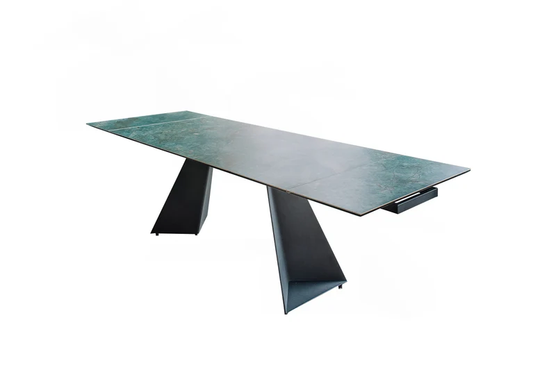 KAWOLA Ausziehtisch LODI Esstisch Keramik grün 200x100cm