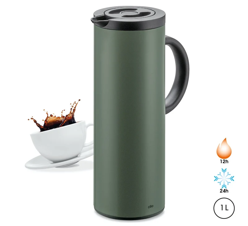 Cilio, Isolierkanne "Firenze", Farbe olive-grün matt, 1Lt